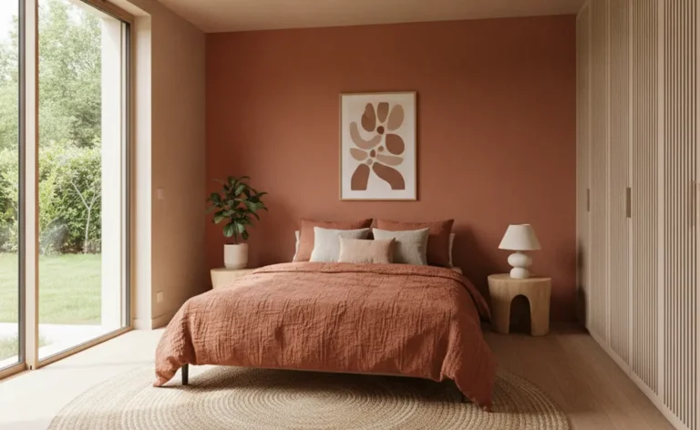 Mur accent terracotta chambre moderne : guide pour un point focal réussi